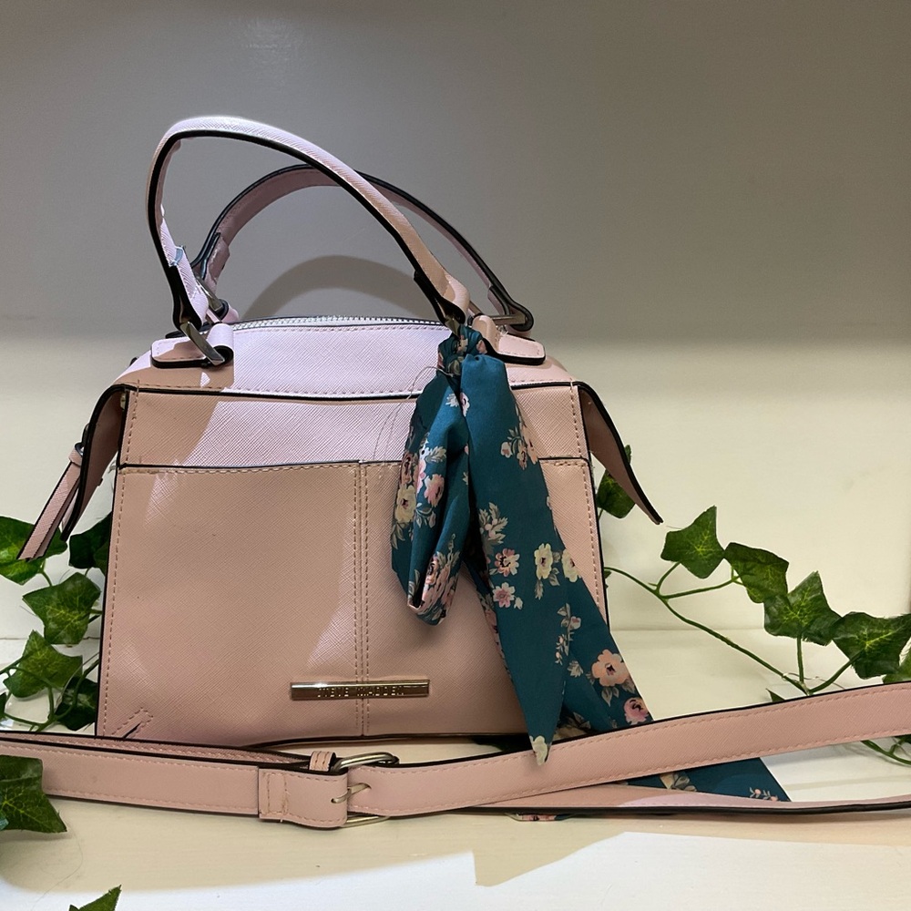 Steve Madden Pink and Blue Tote with Structured Design